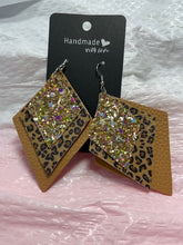 Load image into Gallery viewer, Faux Leather Diamond Shape Earrings