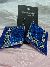 Load image into Gallery viewer, Faux Leather Diamond Shape Earrings