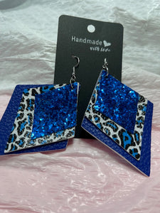 Faux Leather Diamond Shape Earrings