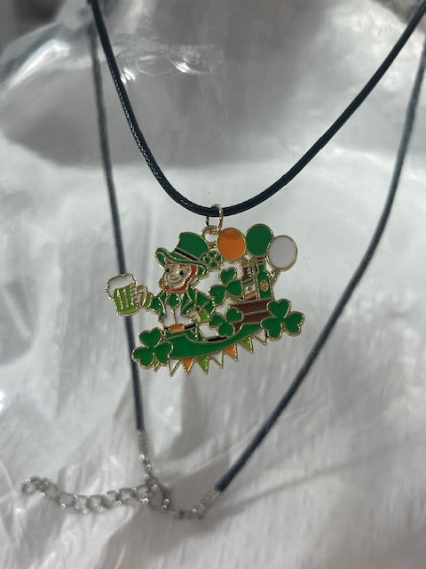 St Patricks Lucky Leprechaun Celebration Necklace