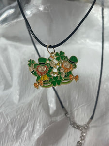 St Patricks Day Leprechauns Celebration Necklace