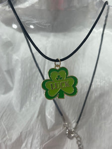 St Patricks Lucky Clover Necklace