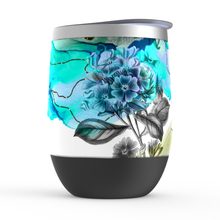 Load image into Gallery viewer, Blue Flower Watercolor Stemless Wine Tumblers