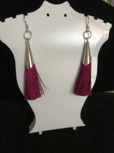 Load image into Gallery viewer, Tassel Earrings with Silver Cap