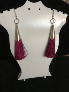 Tassel Earrings with Silver Cap