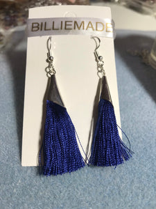 Tassel Earrings with Silver Cap