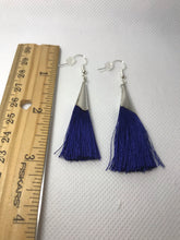 Load image into Gallery viewer, Tassel Earrings with Silver Cap