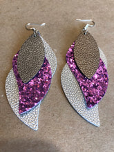 Load image into Gallery viewer, Faux Leather multi-layered earrings