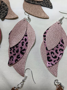 Faux Leather multi-layered earrings