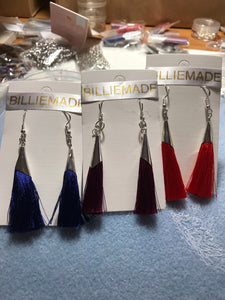 Tassel Earrings with Silver Cap