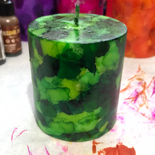 Load image into Gallery viewer, Alcohol Ink Pillar Candles small