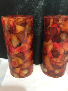 Alcohol Ink Candles - 6 inch