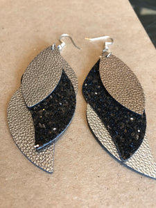 Faux Leather multi-layered earrings