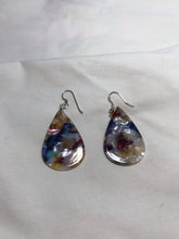 Load image into Gallery viewer, Teardrop white multicolored acrylic earrings