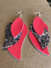 Load image into Gallery viewer, Faux Leather multi-layered earrings