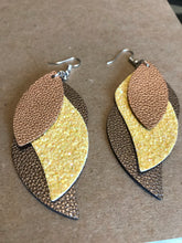 Load image into Gallery viewer, Faux Leather multi-layered earrings