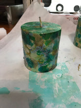 Load image into Gallery viewer, Alcohol Ink Pillar Candles small