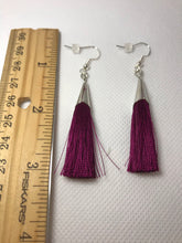 Load image into Gallery viewer, Tassel Earrings with Silver Cap