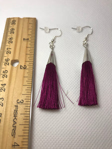 Tassel Earrings with Silver Cap