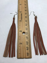 Load image into Gallery viewer, Leather Tassel Earrings