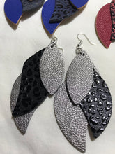 Load image into Gallery viewer, Faux Leather multi-layered earrings