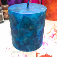 Load image into Gallery viewer, Alcohol Ink Pillar Candles small