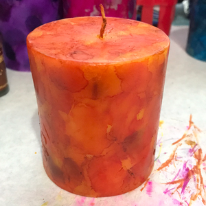 Alcohol Ink Pillar Candles small