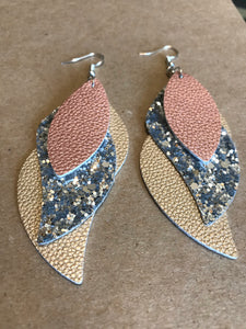 Faux Leather multi-layered earrings