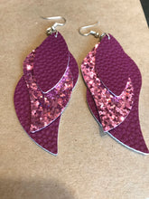 Load image into Gallery viewer, Faux Leather multi-layered earrings