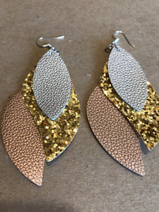 Faux Leather multi-layered earrings