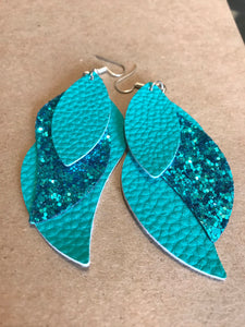 Faux Leather multi-layered earrings