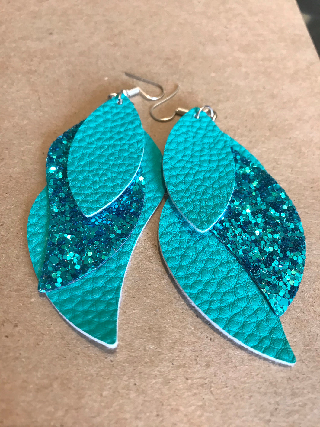 Faux Leather multi-layered earrings