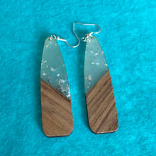 Load image into Gallery viewer, Raindrop Wood and Resin Earrings