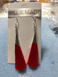 Tassel Earrings with Silver Cap