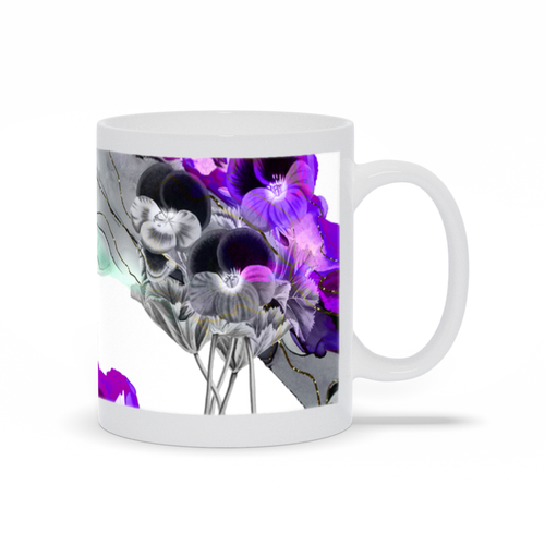 Purple Flower Watercolor Mugs