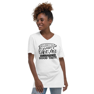 Womens It's ok Short Sleeve V-Neck T-Shirt