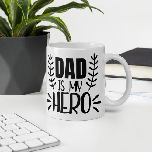 Dad is my Hero White Glossy Ceramic Mug